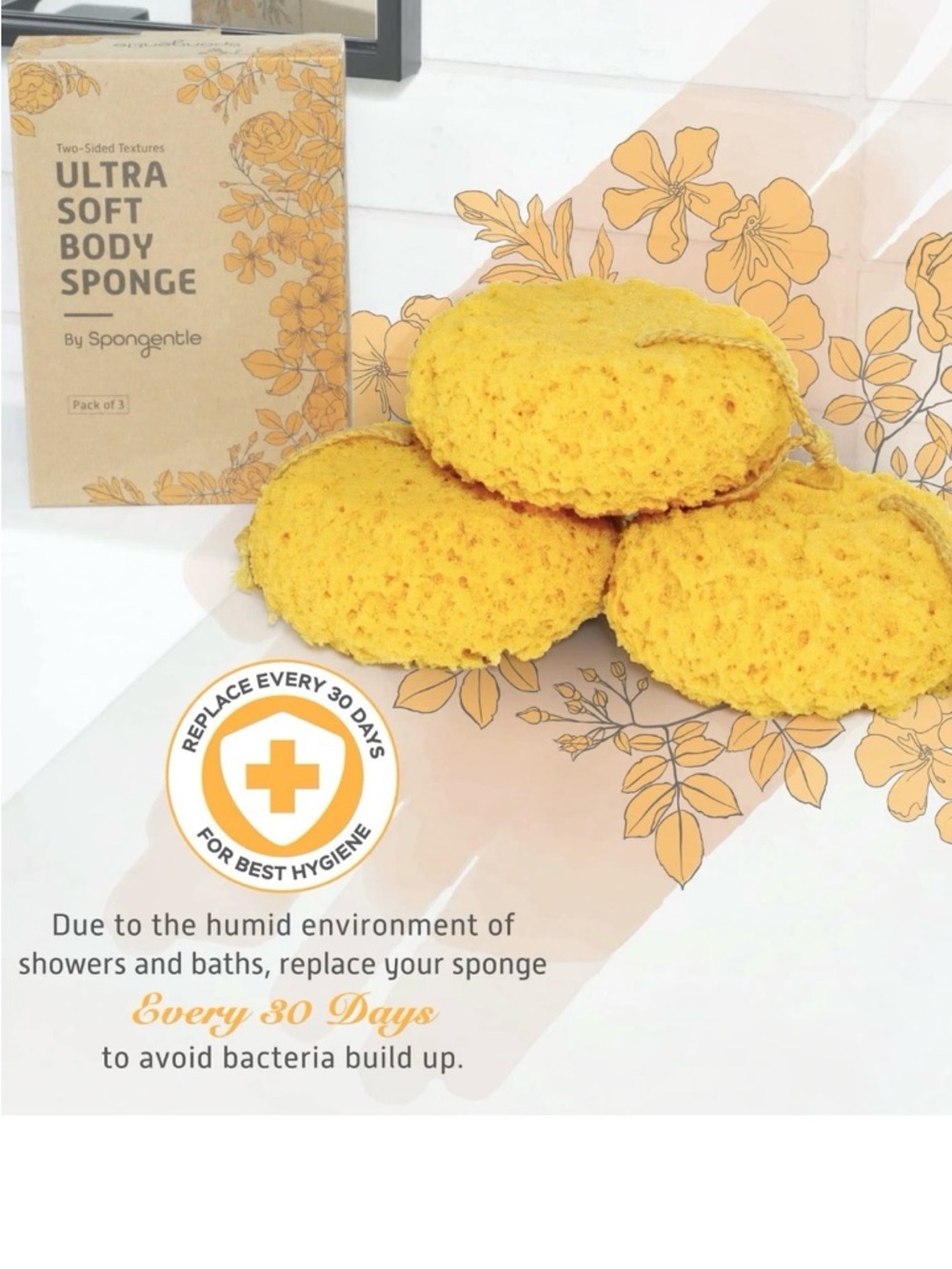 Spongentle ultra soft body sponge 3 pack